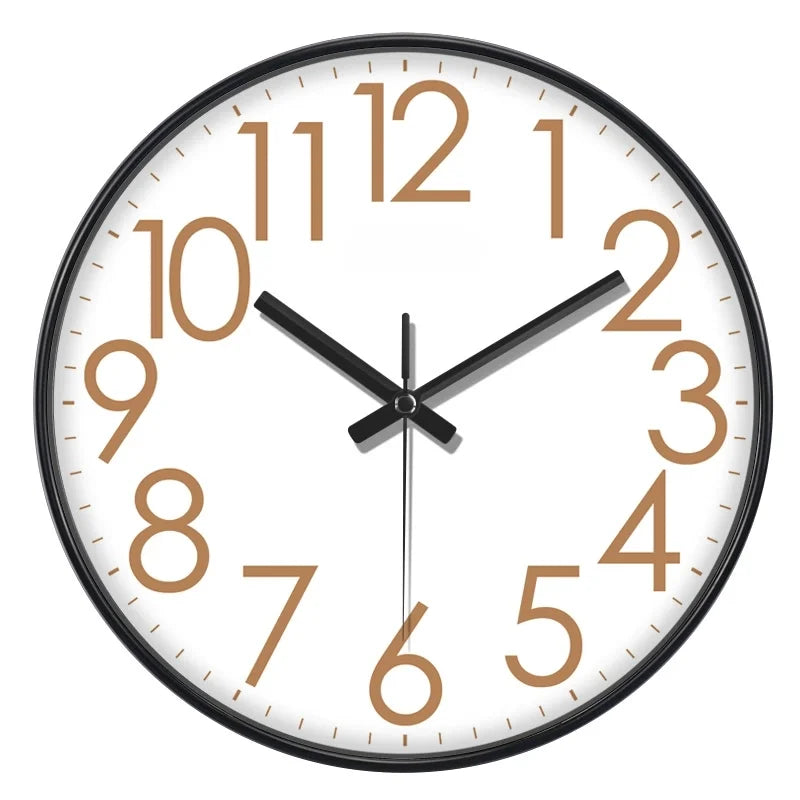 Simple Quartz Wall Clock With Large Numbers Easy To Read Clock Modern Silent Non Ticking Wall Mounted Home Decoration