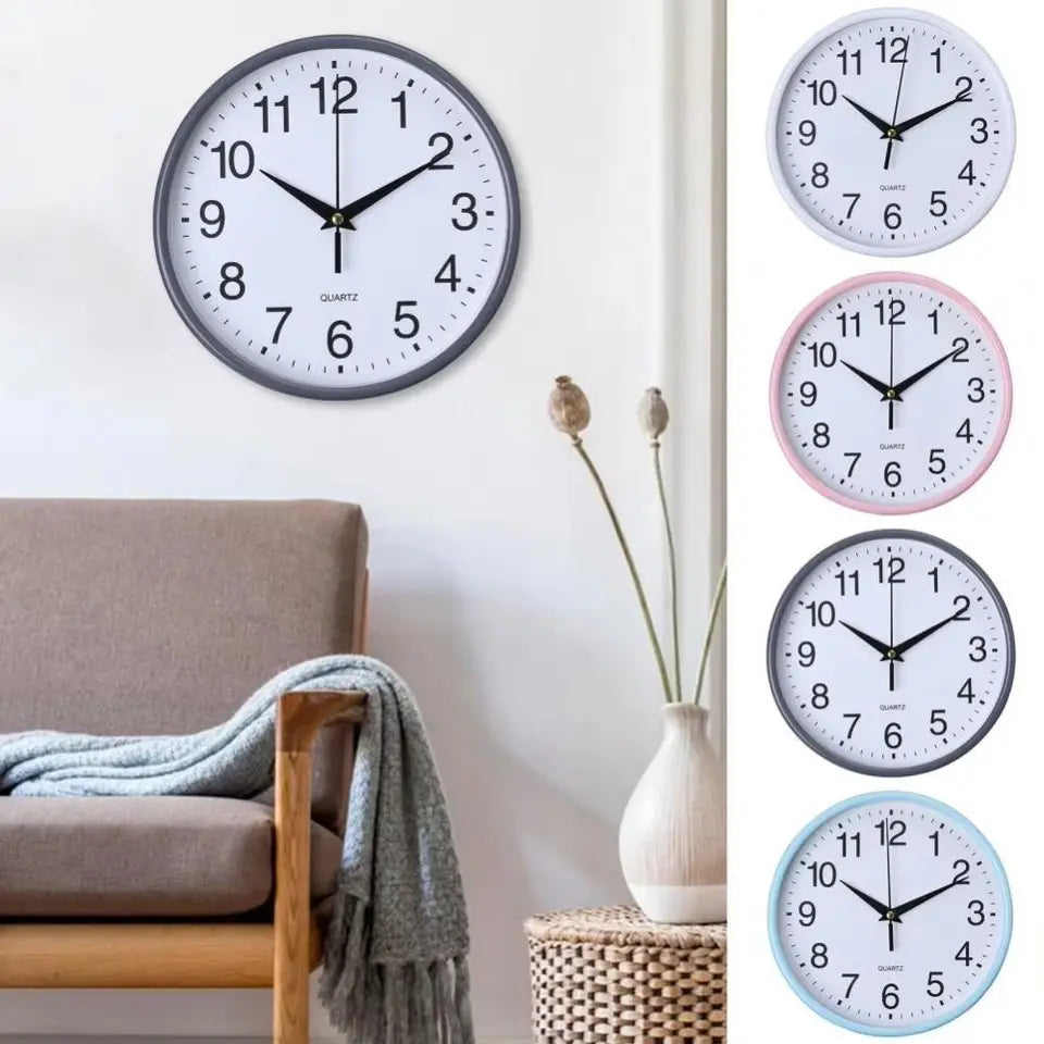 Quartz Clock Battery Operated Hanging Clock 8 Inch Non-ticking Round Wall Clocks Easy-to-read Numerals Scale clock School