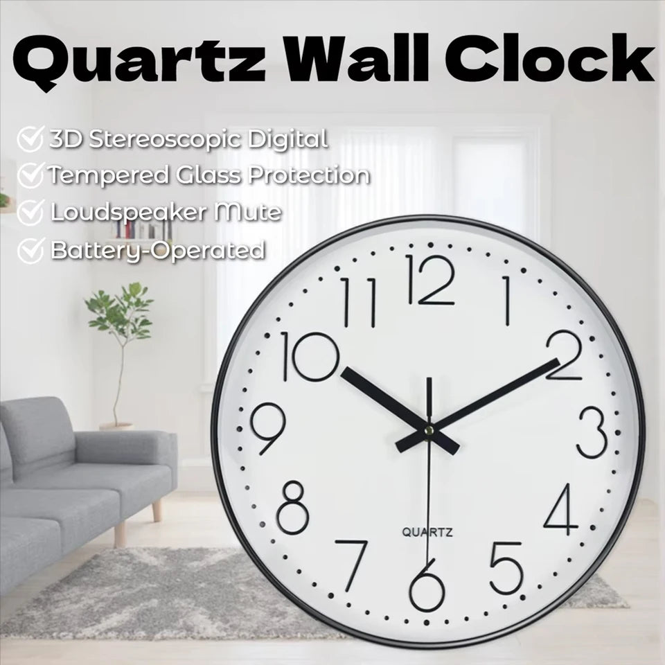 Modern Minimalist Wall Clock Silent 3D Digital Quartz Clock  Tempered Glass Clock for Living Room Bedroom Kitchen Office  Decor