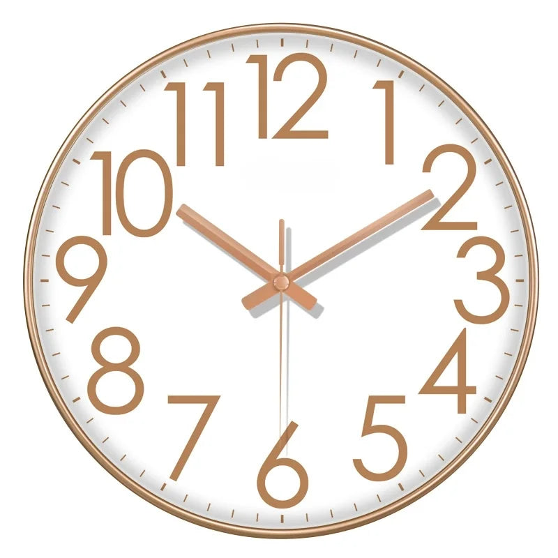Simple Quartz Wall Clock With Large Numbers Easy To Read Clock Modern Silent Non Ticking Wall Mounted Home Decoration