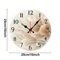 Simple& Elegant Flower Wooden Round Silent Hanging Wall Clock,Suitable For Living Room,Office,Study Room,Bedroom,Home Decoration