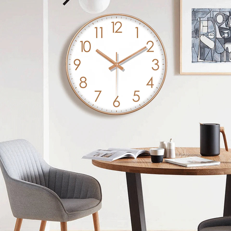 Simple Quartz Wall Clock With Large Numbers Easy To Read Clock Modern Silent Non Ticking Wall Mounted Home Decoration