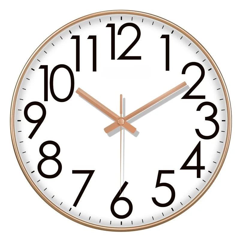 Simple Quartz Wall Clock With Large Numbers Easy To Read Clock Modern Silent Non Ticking Wall Mounted Home Decoration