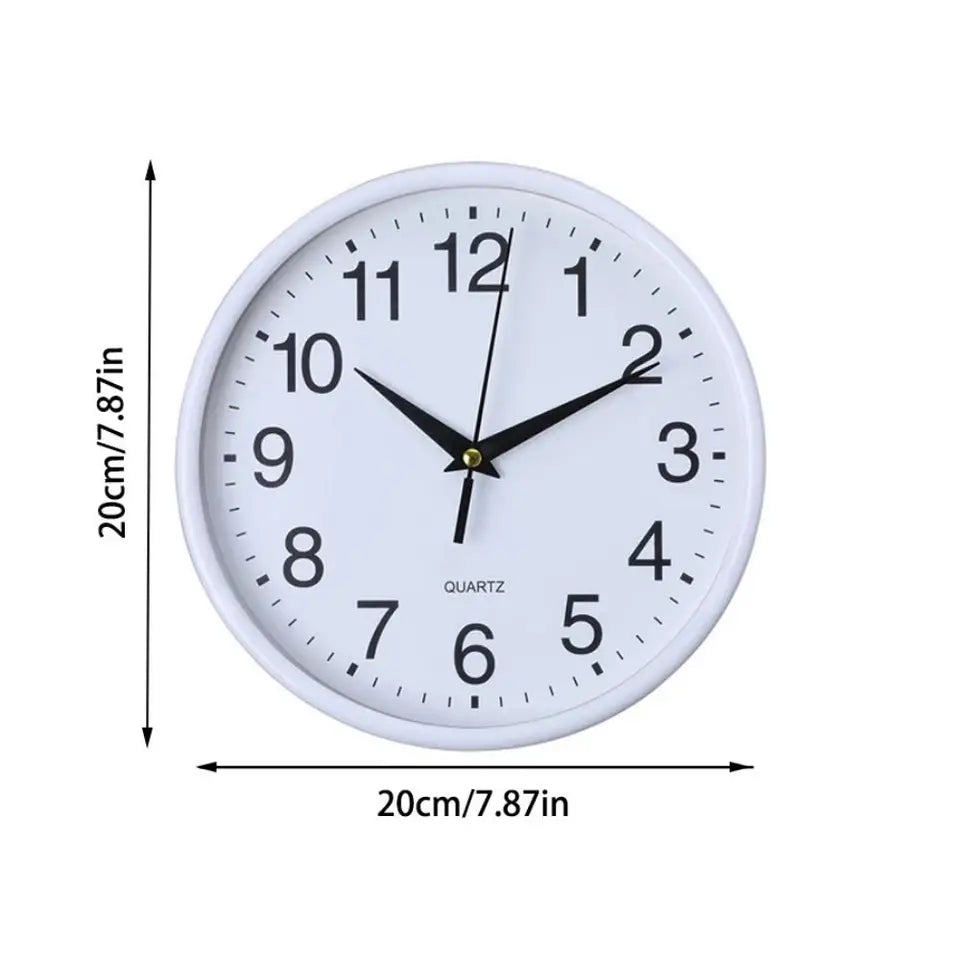 Quartz Clock Battery Operated Hanging Clock 8 Inch Non-ticking Round Wall Clocks Easy-to-read Numerals Scale clock School