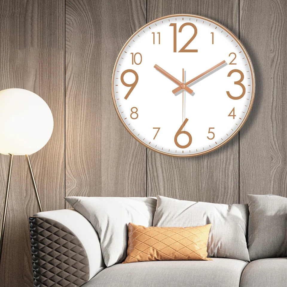 Simple Quartz Wall Clock With Large Numbers Easy To Read Clock Modern Silent Non Ticking Wall Mounted Home Decoration