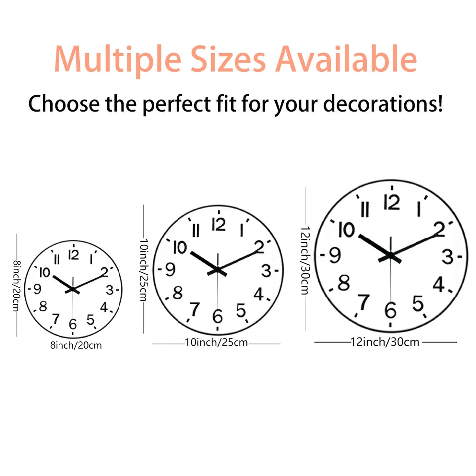 Simple Quartz Wall Clock With Large Numbers Easy To Read Clock Modern Silent Non Ticking Wall Mounted Home Decoration