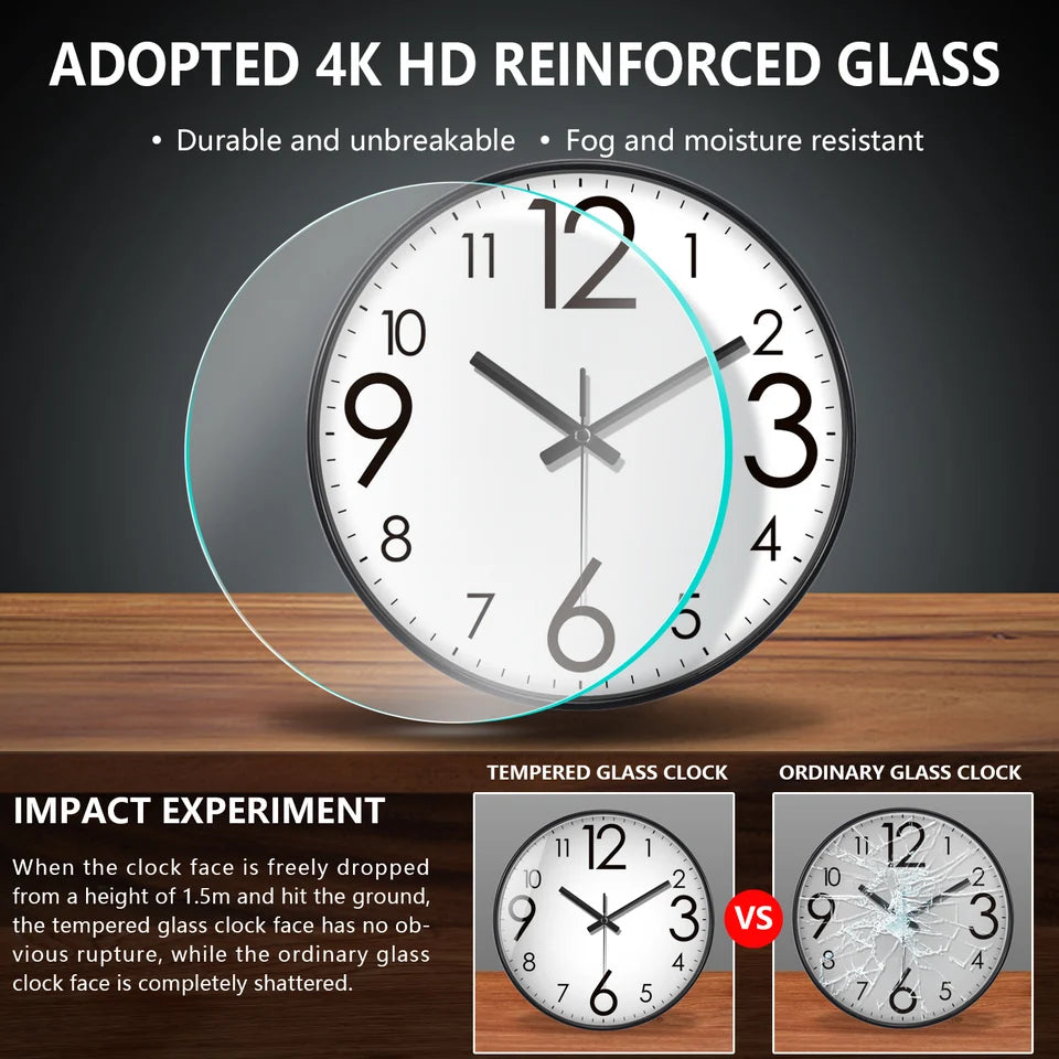 Simple Quartz Wall Clock With Large Numbers Easy To Read Clock Modern Silent Non Ticking Wall Mounted Home Decoration