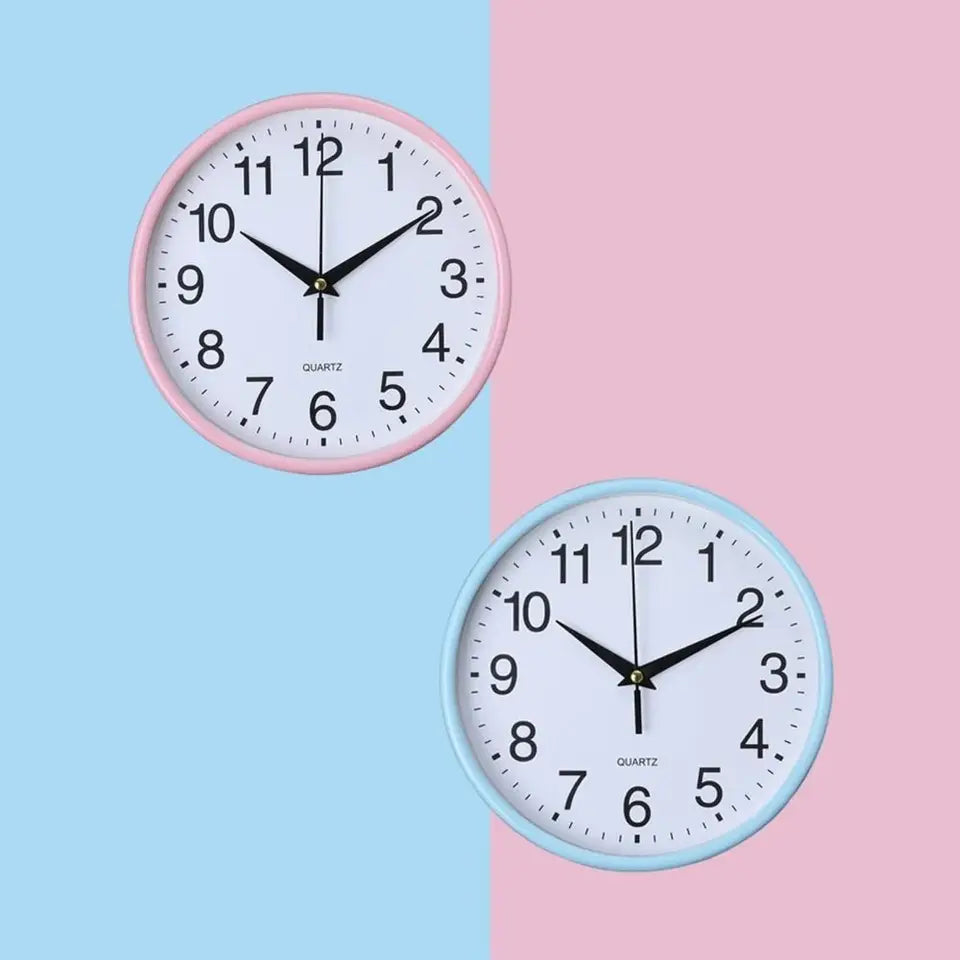 Quartz Clock Battery Operated Hanging Clock 8 Inch Non-ticking Round Wall Clocks Easy-to-read Numerals Scale clock School