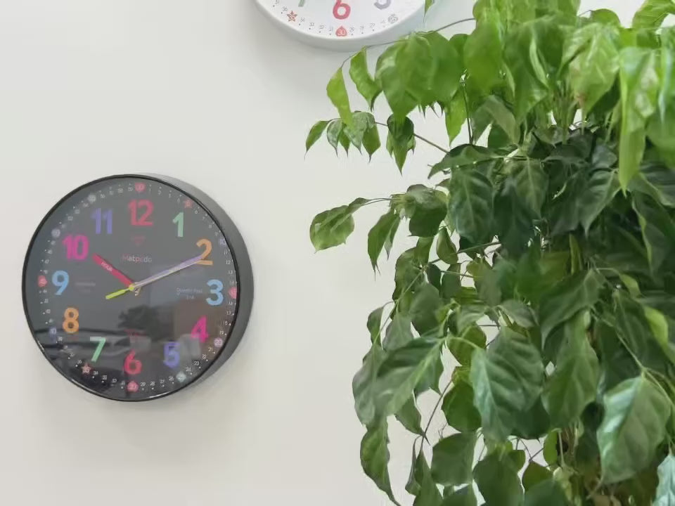 Early Education Wall Clock Colorful Number Kids Learning Time for School Classroom Bedrooms Silent Analog Clock 8/10/12 Inch